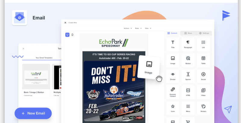 MiN8T email editor dashboard